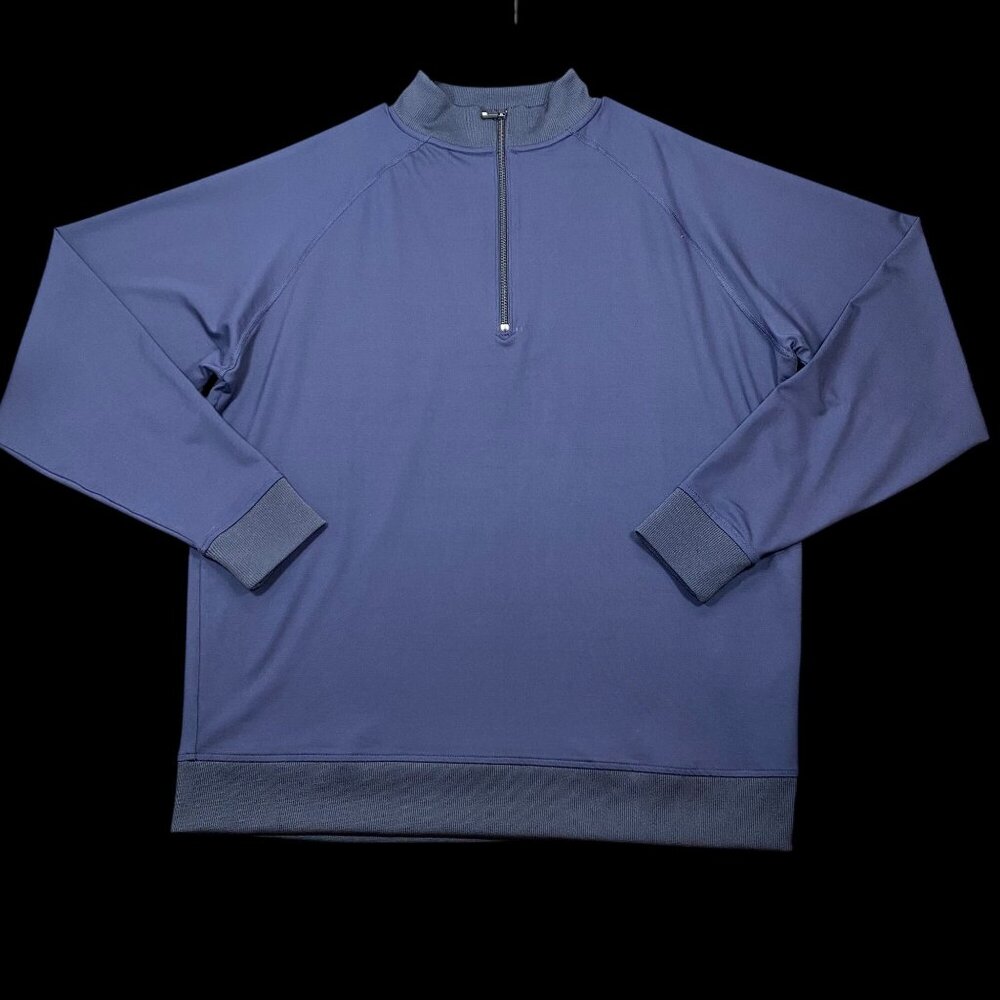 FootJoy Mens Navy Blue 1/4 Zip Pullover Golf Sweatshirt XL Polyester Spandex